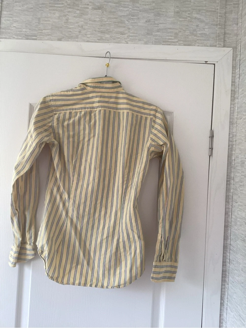 Ralph Lauren Yellow and Blue Striped Cotton Button-Down Shirt